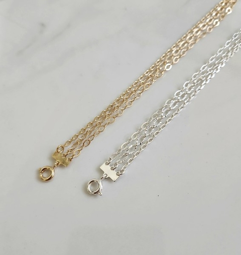 Pulseira Três Correntes Banhada a Ouro