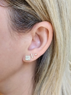 Brinco Quadrado Chuveirinho Banhado a Ouro - comprar online