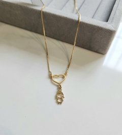 Colar Canga Coração Filho Banhado a Ouro na internet