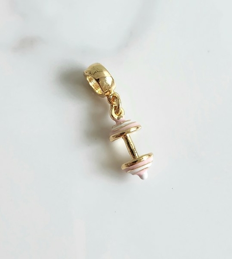 Berloque Halter Rosa Banhado a Ouro