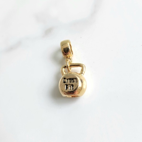 Berloque Kettlebell Cross Fit Banhado a Ouro