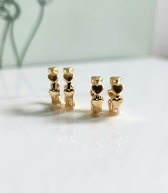 Argolinha Corações Clique Banhada a Ouro - comprar online