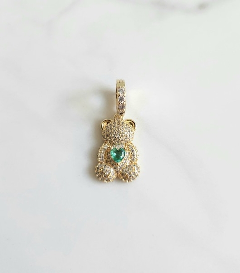 Pingente Ursinho Cravejado Banhado a Ouro