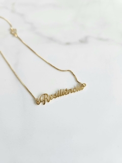 Colar Resiliência Manuscrito Banhado a Ouro