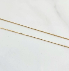 Corrente Groumet Fina 1mm 60cm Banhada a Ouro