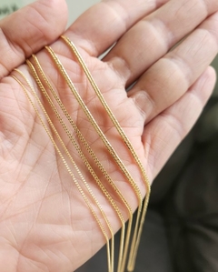 Corrente Groumet 1,2mm 60cm Banhada a Ouro na internet