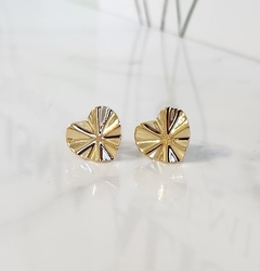 Brinco Coração Reflexo Banhado a Ouro