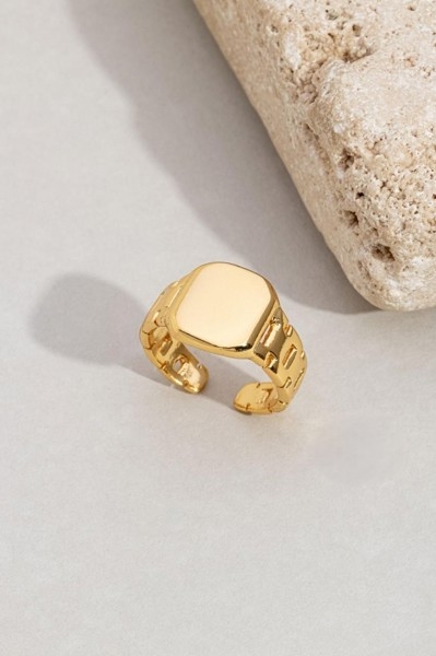 Anel Mindinho Relogio Vertigem Banhado a Ouro