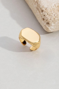 Anel Estrutura Vertigem Banhado a Ouro