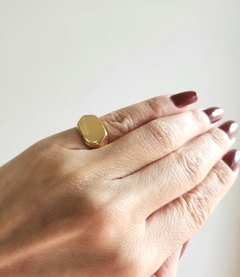 Anel Estrutura Vertigem Banhado a Ouro - comprar online