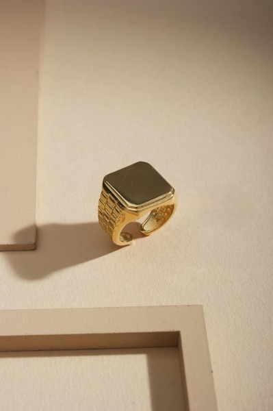 Anel Relogio G Vertigem Banhado a Ouro