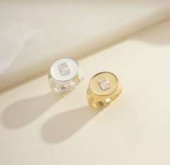 Anel Mindinho Perfil Vertigem Banhado a Ouro