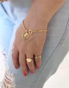 Pulseira Cadeado Estrela Charm Banhado - comprar online