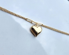 Pulseira Elos Coração Vertigem Banhada a Ouro