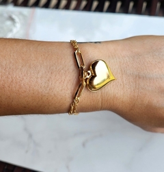 Pulseira Elos Coração Vertigem Banhada a Ouro - comprar online