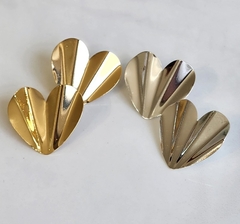 Brinco Coração Organico Vertigem Charm Banhado