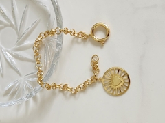Pulseira Medalha Coração Vertigem Banhado a Ouro - comprar online