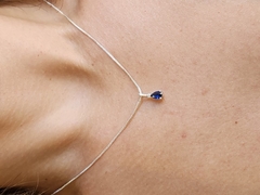 Colar Gotinha Azul Charm Banhado na internet