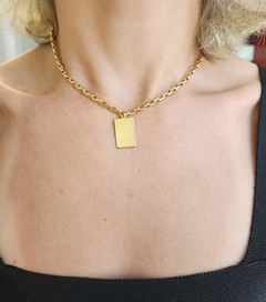 Pingente Quadrado Liso Vertigem Charm Banhado - comprar online