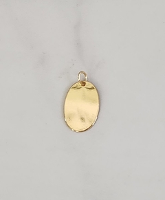 Pingente Oval Liso Vertigem Banhado a Ouro