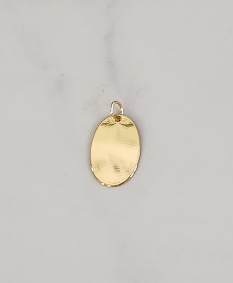 Pingente Oval Liso Vertigem Banhado a Ouro