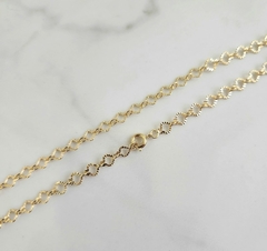 Choker Elos Redondos Diamantados Charm Banhado