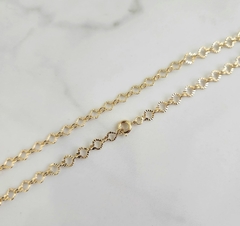 Choker Elos Redondos Diamantados Charm Banhado