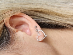 Brinco Coração Cravejado Vertigem Charm Banhado na internet