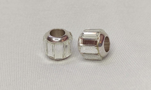 Berloque Vitrô Separador Banhado a Ródio Branco