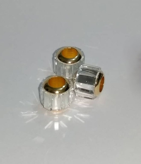 Berloque Vitrô Separador Banhado a Ouro