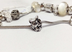 Berloque Tigre Banhado a Ródio