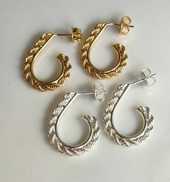 Brinco de Argola Cordão Baiano Charm Banhado