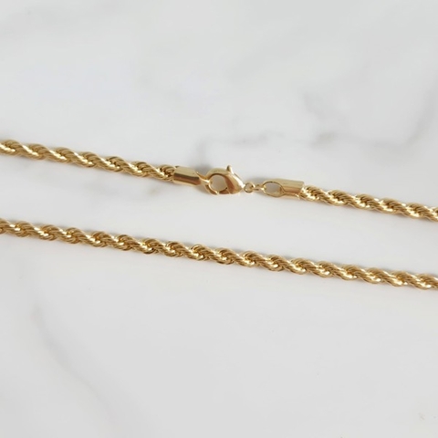 Corrente Elo Baiano 4mm Charm Banhada - 40cm