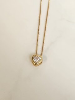 Colar Coração Cristal Banhado a Ouro - comprar online