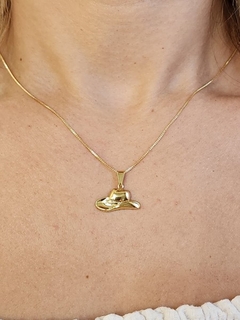 Colar Chapéu Boiadeira Banhado a Ouro - comprar online