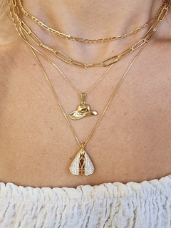 Colar Chapéu Boiadeira Banhado a Ouro na internet