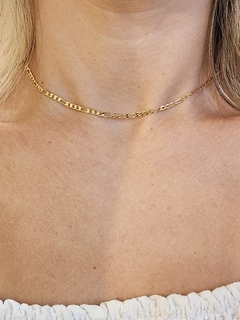 Choker 3x1 Elo Batido Charm Banhado - comprar online