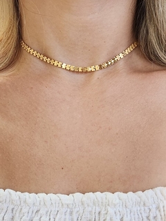 Choker Geométrica Luara Banhada a Ouro - comprar online