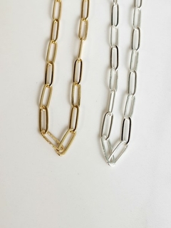 Choker Elos Longos Finos Lorraine Charm Banhada