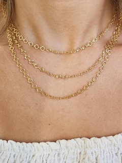 Corrente Elos Redondos Diamantados Charm Banhado a Prata - comprar online