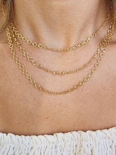 Corrente Elos Redondos Diamantados Charm Banhado a Prata - Alisma Semijoias