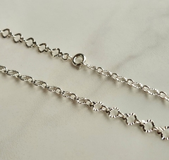 Corrente Elos Redondos Diamantados Charm Banhado a Prata na internet