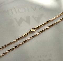 Corrente Elo Baiano 2mm Banhado a Ouro - 40cm