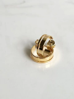 Argola Aberta Fenda Banhada a Ouro