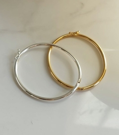 Bracelete Algema Oval Fecho Charm Banhado