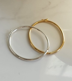 Bracelete Algema Oval Fecho Charm Banhado