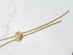 Colar Gravatinha Círculo Banhado a Ouro