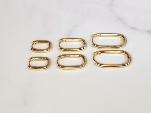 Argolinha Lisa Oval Banhada a Ouro