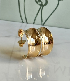 Argola Chunky Abaulada Banhada a Ouro