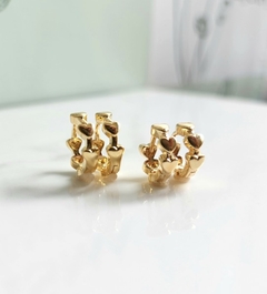 Argolinha Corações Clique Charm Banhada Ouro - comprar online